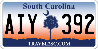 SC license plate AIY392