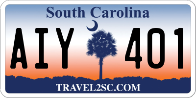 SC license plate AIY401