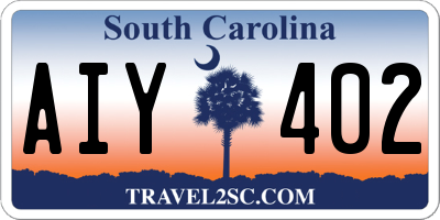 SC license plate AIY402