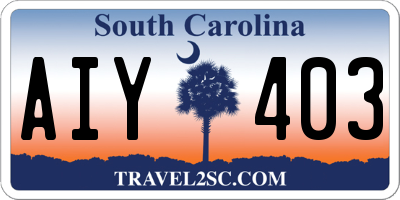 SC license plate AIY403