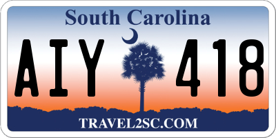 SC license plate AIY418