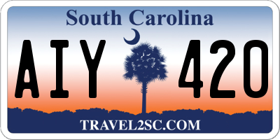 SC license plate AIY420