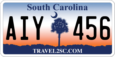 SC license plate AIY456