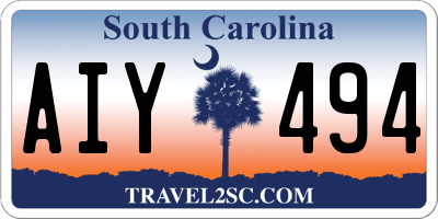 SC license plate AIY494