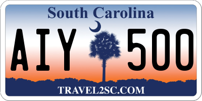 SC license plate AIY500