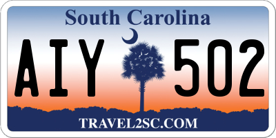 SC license plate AIY502