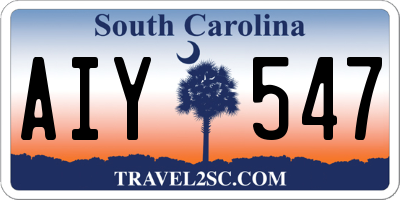 SC license plate AIY547