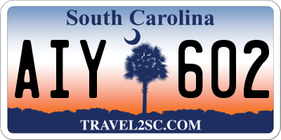 SC license plate AIY602