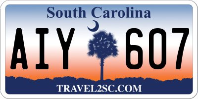 SC license plate AIY607