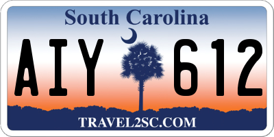 SC license plate AIY612