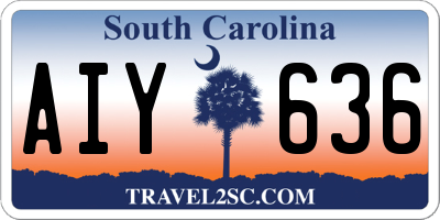 SC license plate AIY636
