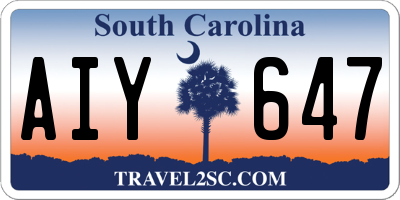 SC license plate AIY647
