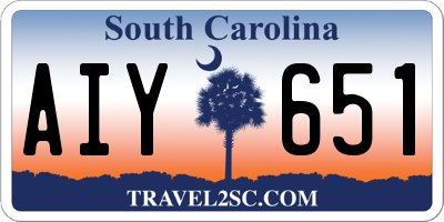 SC license plate AIY651
