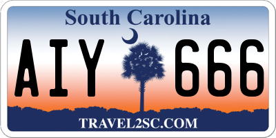 SC license plate AIY666