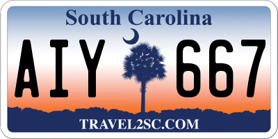 SC license plate AIY667