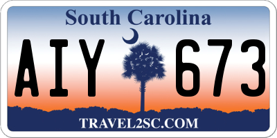 SC license plate AIY673