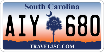 SC license plate AIY680