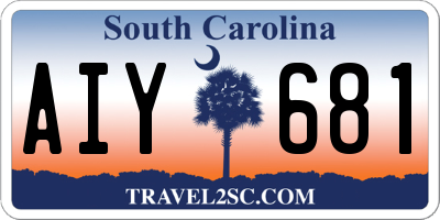 SC license plate AIY681