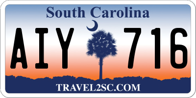 SC license plate AIY716