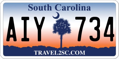 SC license plate AIY734