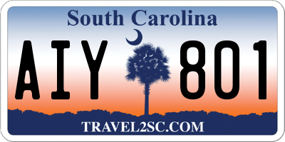 SC license plate AIY801