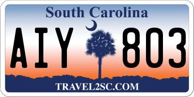 SC license plate AIY803