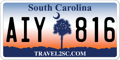 SC license plate AIY816