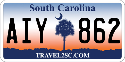 SC license plate AIY862