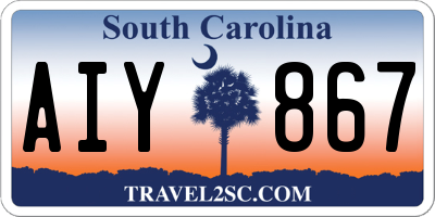 SC license plate AIY867