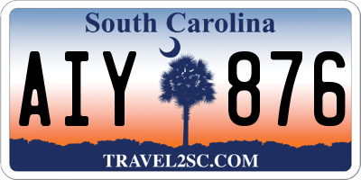 SC license plate AIY876