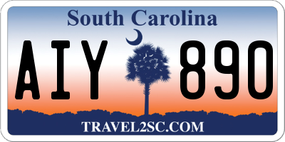 SC license plate AIY890