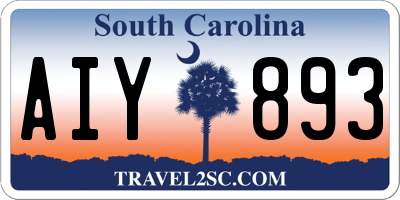 SC license plate AIY893