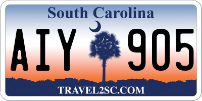SC license plate AIY905