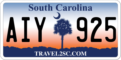 SC license plate AIY925