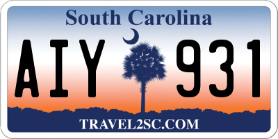 SC license plate AIY931