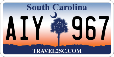SC license plate AIY967