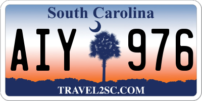 SC license plate AIY976