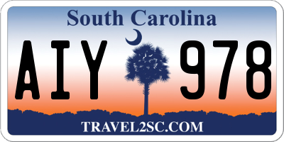 SC license plate AIY978