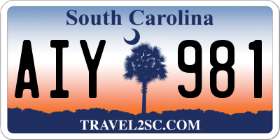 SC license plate AIY981
