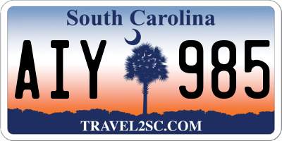 SC license plate AIY985