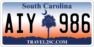 SC license plate AIY986