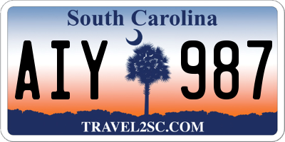 SC license plate AIY987