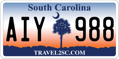 SC license plate AIY988