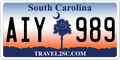 SC license plate AIY989