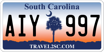 SC license plate AIY997
