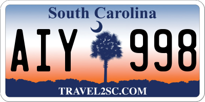 SC license plate AIY998