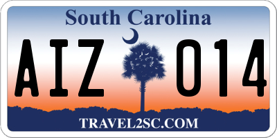 SC license plate AIZ014