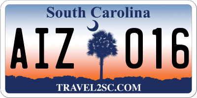 SC license plate AIZ016