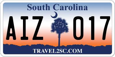 SC license plate AIZ017