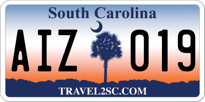 SC license plate AIZ019